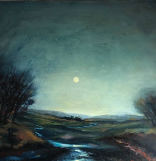 lointain 18 -  l'astre blanc 60X60cm - Série 