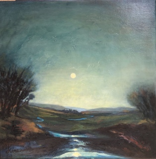 Lointain18 astre blanc 60X60CM - Série 