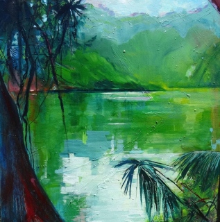 Reflets turquoises au lac - Paysages contemporains